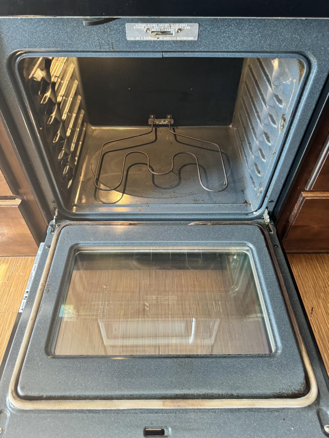 Oven interior after cleaning