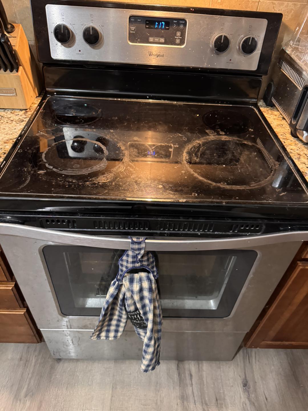 Stovetop before cleaning